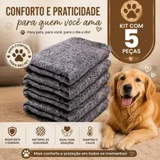 Cobertor Pet 5 Peças Cachorro Gatos Caes 190 X 0,70 Grosso Quentinho