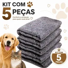 Cobertor para Pet 5 Peças Cachorro Gatos Caes 190 X 0,70 Grosso Resistente