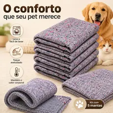 Cobertor Pet 5 Peças Gatos Caes Cachorro 190 X 0,70 Grosso