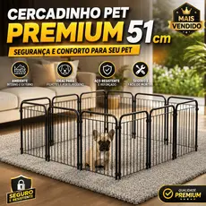 Cercado Pet Para Cachorro Grade De Proteção Modular Em Aço Dobrável