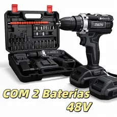 Parafusadeira Furadeira 48V 2 Baterias Com Maleta e Acessórios Completo