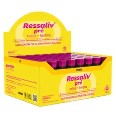 Ressaliv Pré Cimed 48 Flaconetes Suplemento Alimentar Líquido Vitaminas Complexo B, Colina e Biotina