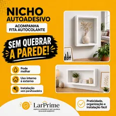 Nicho Sobrepor 28x40 cm Parede Banheiro, Cozinha, Sala, Quarto Organizador Porta-Shampo Decoração