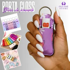Chaveiro Porta Gloss Batom Lip Balm Neoprene Bolsa Mochila Porta Maquiagem Feminino Decorativo