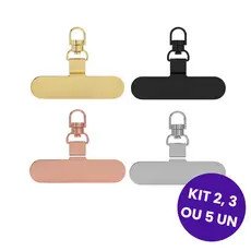Kit 2 a 5 Conectores Clips De Suspensão Para Celular Metal 360° Tamanho M Oval Cores Diversas