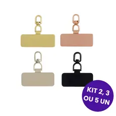 Kit 2 a 5 Conectores Clip De Suspensão Para Celular Metal 360° Tamanho G Quadrado Cores Diversas