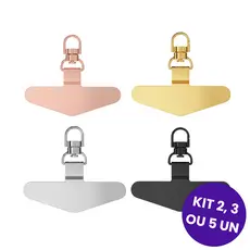 Kit 2 a 5 Conectores Clip Para Celular Formato Seta Metal 360° Resistente Cores Diversas