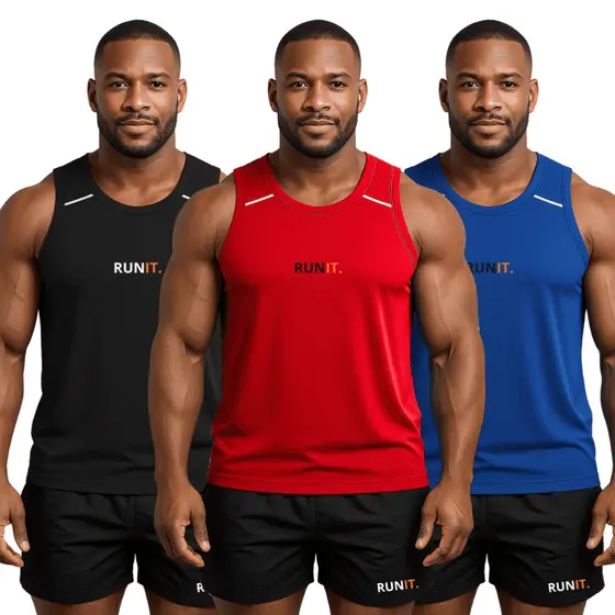 KIT ATÉ 3 Regatas Masculinas DryFit Premium Esportiva treino corrida, esportiva, leve