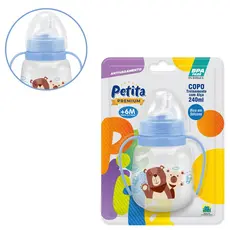 Copo Treinamento Alça Bico de Silicone Antivazamento 240ml