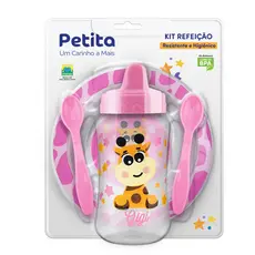 Kit Refeição Infantil Copo de Treinamento c/ Válvula Prato
