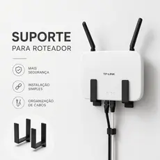 Suporte para Roteador e Modem de Parede Sem Furo com Fita 3M Universal Organizador WiFi Adesivo