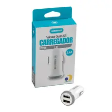 Carregador Veicular Kimaster CV205 Dual USB 3.1A Carro Carregador Rápido