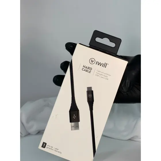 Cabo Iwill Hard Cable USB-C para USB Tipo-C Poliester Trançado Duplo Reforçado