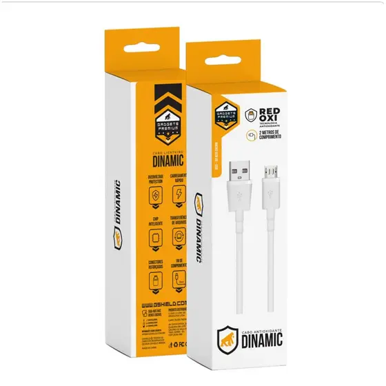 Cabo Dinamic Gshield para iPhone e Android Vários Modelos Tipo-C V8 Lightning
