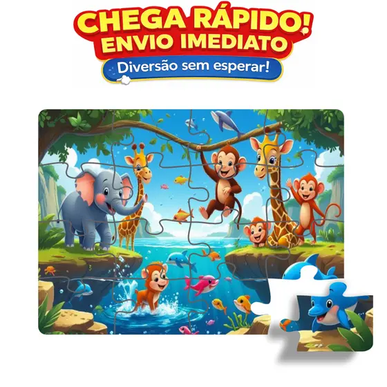 Brinquedo Educativo Ludico Quebra Animais Floresta Safari 20 peças - Brincar e Aprender