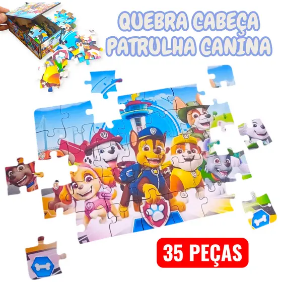 Quebra-Cabeça Infantil Jogo 35 peças - Patrulha Canina