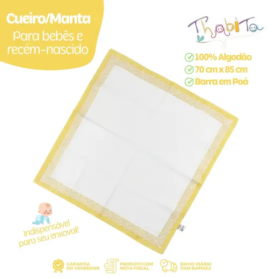 Cueiro/Manta para Recém-Nascido Flanela Algodão Barra Poá Tricoline Enxoval Bebê