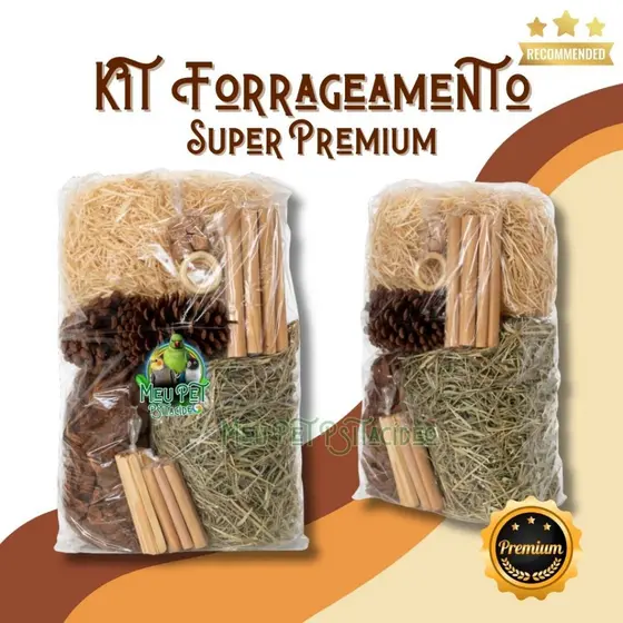 Kit Forrageamento Super Premium Calopsitas/Ring Necks/Papagaios/Agapornis