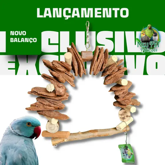 Brinquedo Balanço para Passaros, Ring Neck, Jandaia, Marianinha, Maritaca