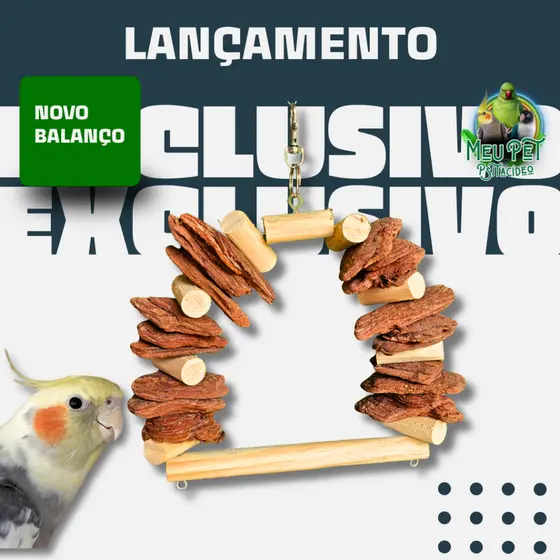 Brinquedo Balanço para Passaros, Calopsita, Agapornis, Periquito
