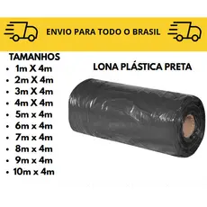 Lona Plástica Preta Para Embalagem, Pinturas, Construção, Obras