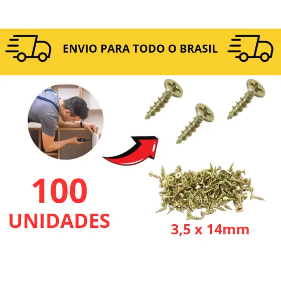 Parafuso Madeira / Chipboard p/ móveis 10 a 100 unidades Philips/ MDF/ Móveis/ Marcenaria/ Parafuso
