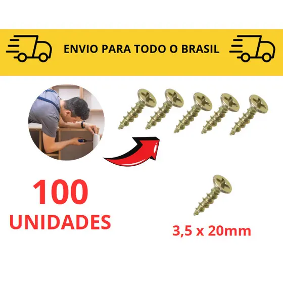 Parafuso Madeira / 2cm Chipboard para móveis 10 a 100 unidades Philips/ MDF / Marcenaria/ Parafuso