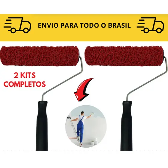 Rolo Para Textura com suporte / Cabelo De Anjo 23 Cm / Rolo Textura Rústica