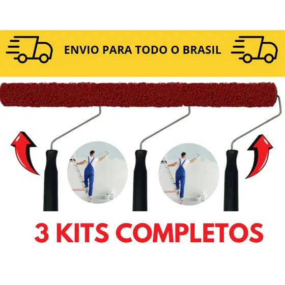 Rolo de Textura 23cm Cabelo de Anjo Linha Premium / Pintura de paredes e muros com suporte