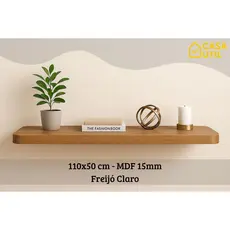 Tampo de Bancada 110x50 cm MDF 25mm Freijó Claro Quinas arredondadas | Mesa Escritório/Aparador