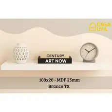 Prateleira 100x20 cm MDF 25mm Branco com Suporte Invisível Reforçado| Sala, Cozinha e Quarto