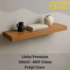 Prateleira Flutuante Freijó Claro 100 X 15 – Linha Prime 25 MM