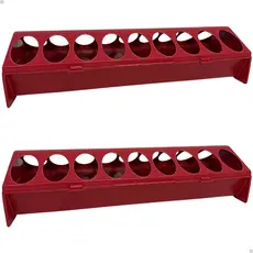 Kit 2 Comedouro Calha 30cm 18 Furos Para Codornas Pássaros Pintinhos