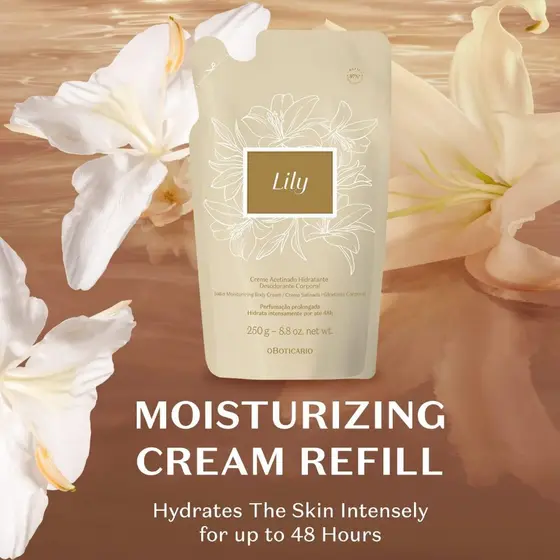 Refil Creme Acetinado Desodorante Hidratante Corporal Lily 250g