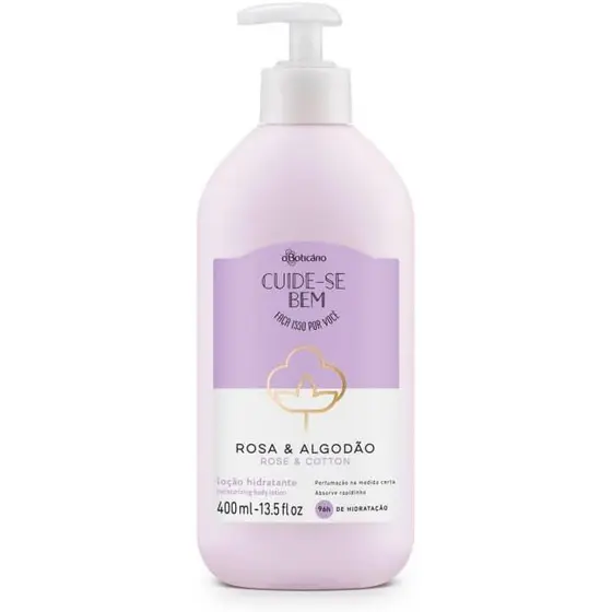 O Boticário, O BOTICARIO CUIDE-SE BEM HIDRATANTE ROSA E ALGODAO 400ml