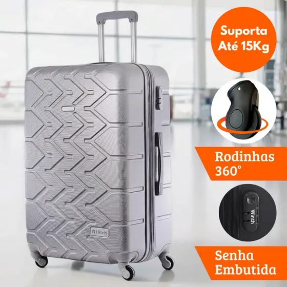 Mala Bolsa De Viagem Bordo ABS Expansível Rodinhas 360° Com Senha Embutida Cadeado TSA Padrão ANAC