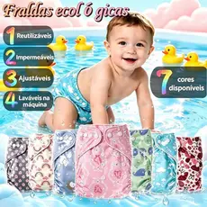 Fralda Ecológica Reutilizável Ajustável Bebê Impermeável Lavável, 3 a 15kg Conforto e Sustentabilidade Infantil