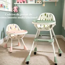 Cadeira De Alimentação Bebê Portátil 3 em 1 Jantar  Dobrável Multifunções Assento