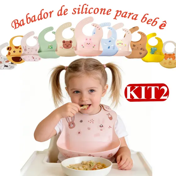 Babador Bandana Impermeável De Silicone Para Alimentação Bebê Com Pega Migalhas Ajustável Resistente E Durável Infantil