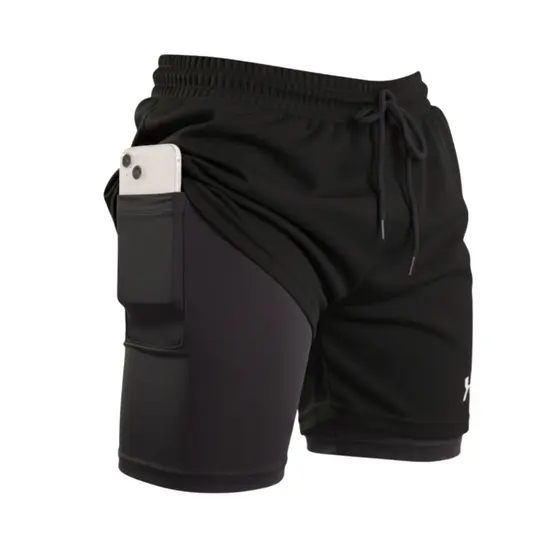 Short 2 em 1 Plus Size Compressão Confortável Treino Academia