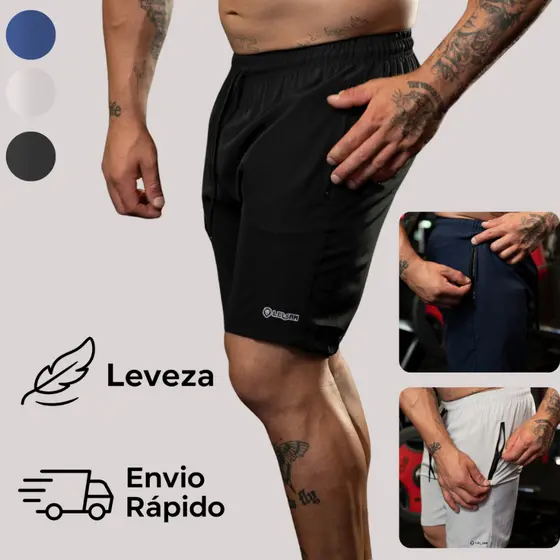 Bermuda Tactel Masculino Leve Confortável Praia Academia Treino