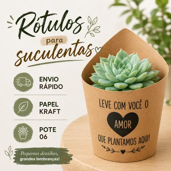 Rótulos para Mini Suculentas Casamento Lembrancinha Envio Rápido