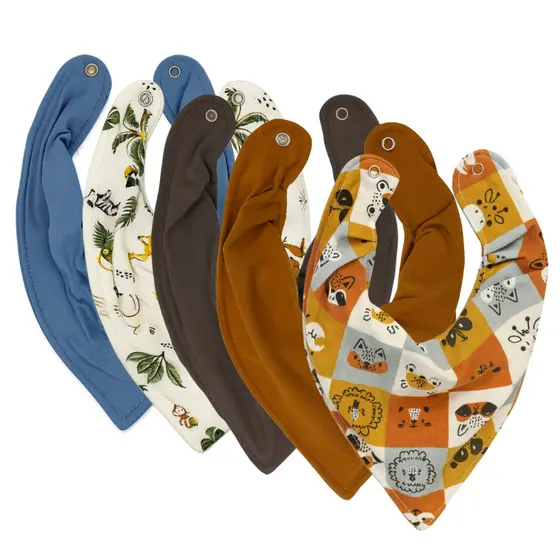 Babador Bandana Bebê Impermeável, Kit 5, Premium Eternizare
