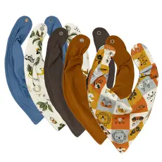 Babador Bandana Bebê Impermeável, Kit 5, Premium Eternizare