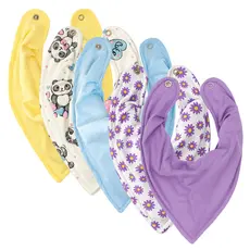 Babador Bandana Bebê Impermeável, Kit 5, Premium Eternizare