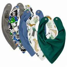 Babador Bandana Bebê Impermeável, Kit 5, Premium Eternizare
