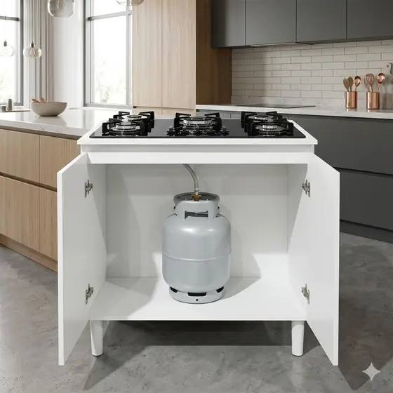 Balcão para Cooktop com Tampo 4/5/6 Bocas MDF