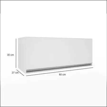 Armário Cozinha e Lavanderia Branco Suspenso Multiuso Aéreo com 1 Porta Basculante 80cm Branco