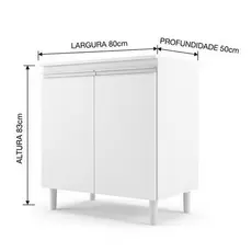 Balcão De Cozinha 80cm 2 Portas com Tampo 100% MDF