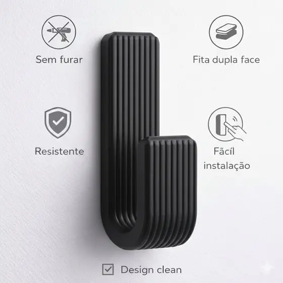 KIT Ganchos Adesivos Fortes Para Parede, Forte e Resistente Para Toalhas, Banheiro e Cozinha Sem Furo